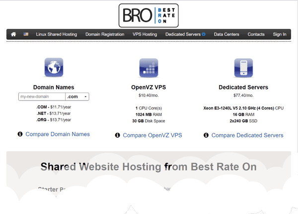 Best rate on domain hosting provider